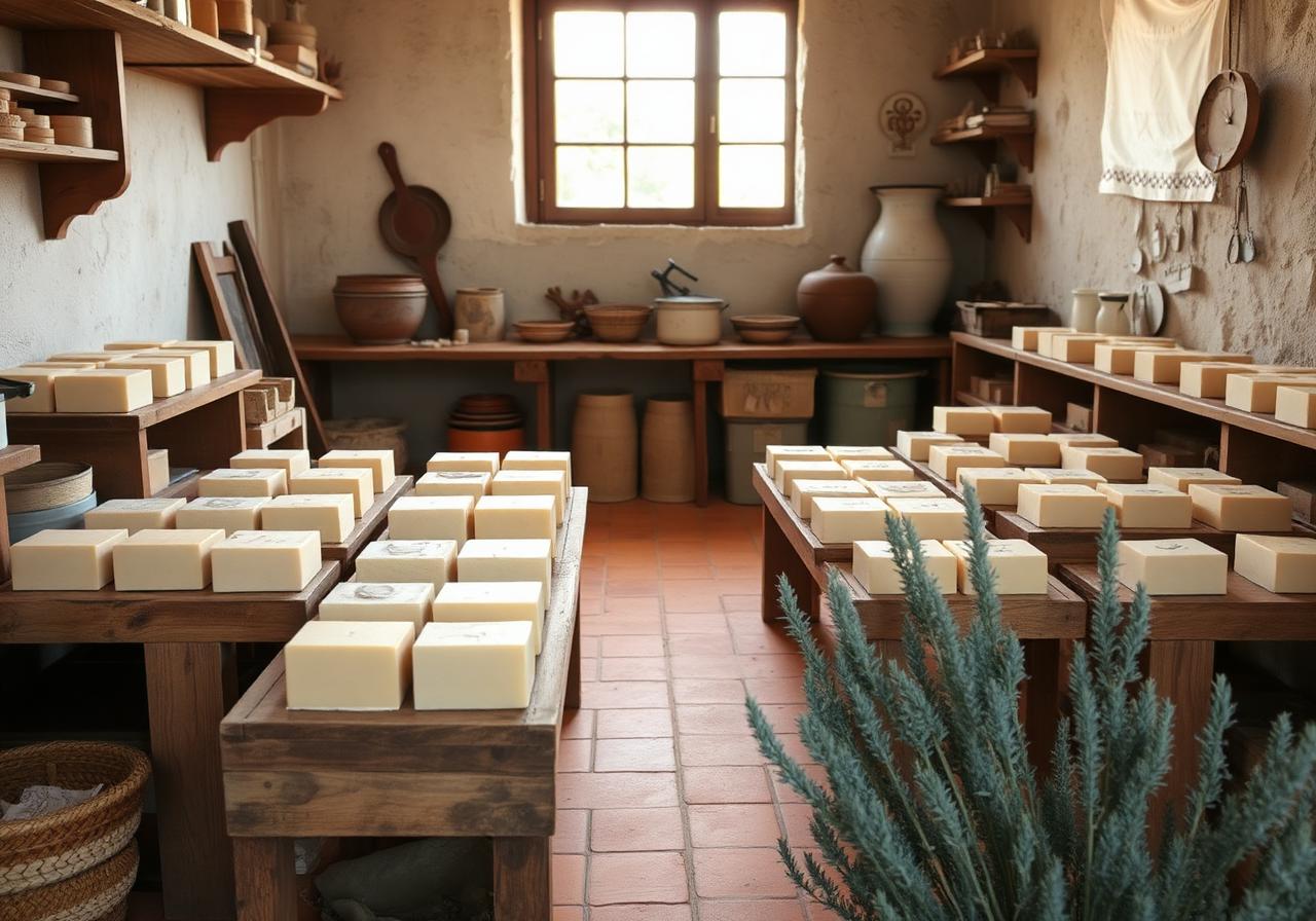 Vue intérieure de l'atelier provençal